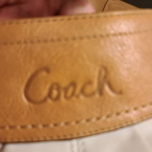 Coach White and Camel Pleated Leather Soho Hobo Shoulder Bag
